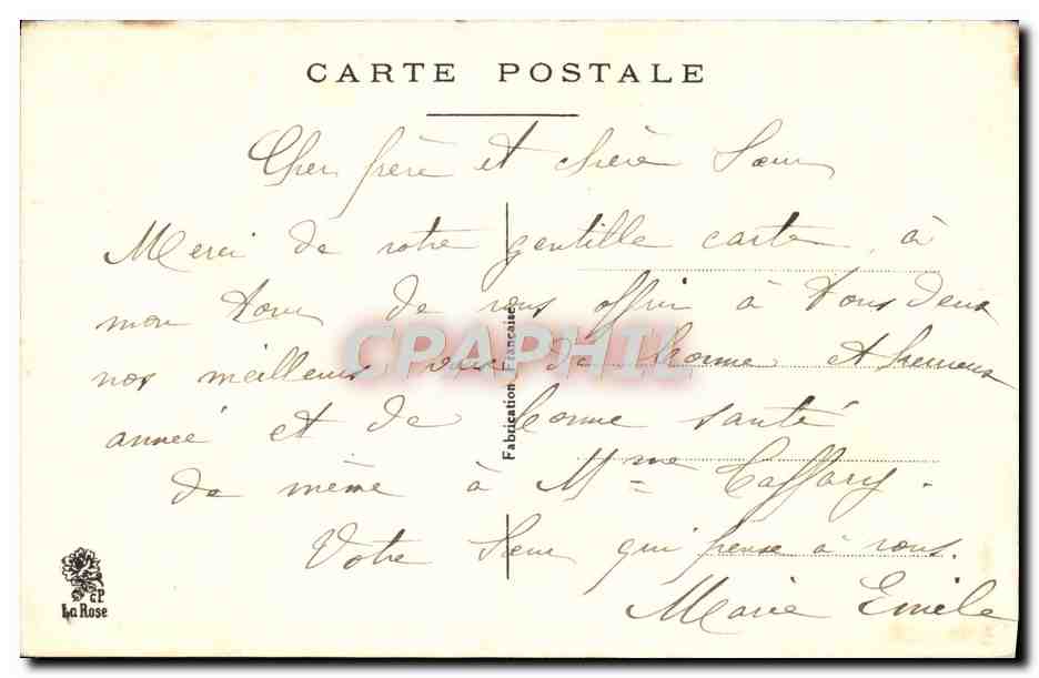 CPA Fantaisie Bonne annee Moulin a vent — Verso