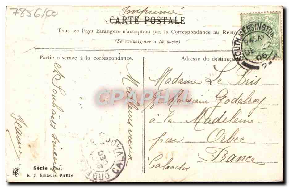 CPA Fantaisie Fleurs — Rückseite