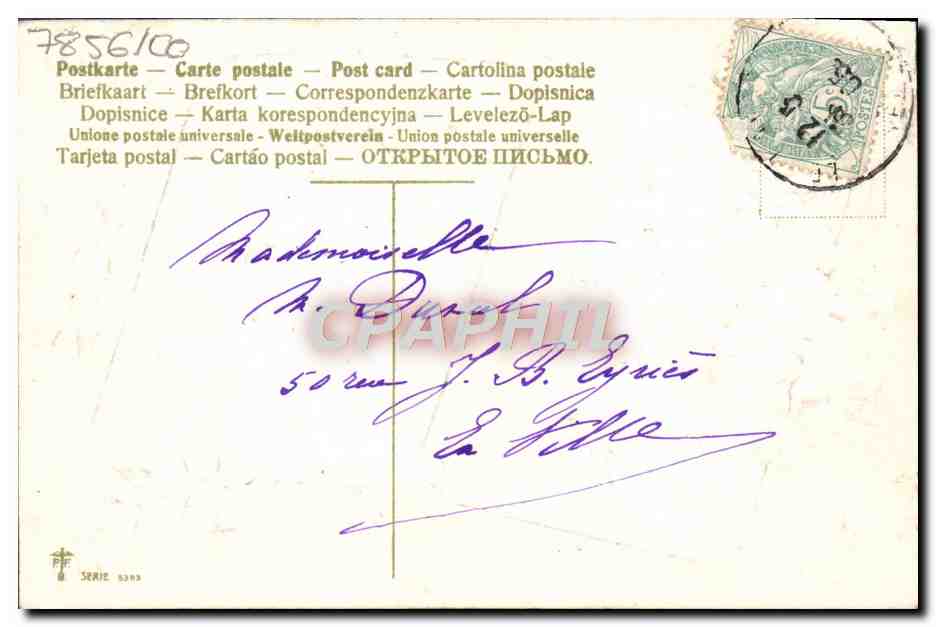 CPA Fantaisie Fleurs Fer a cheval — Verso