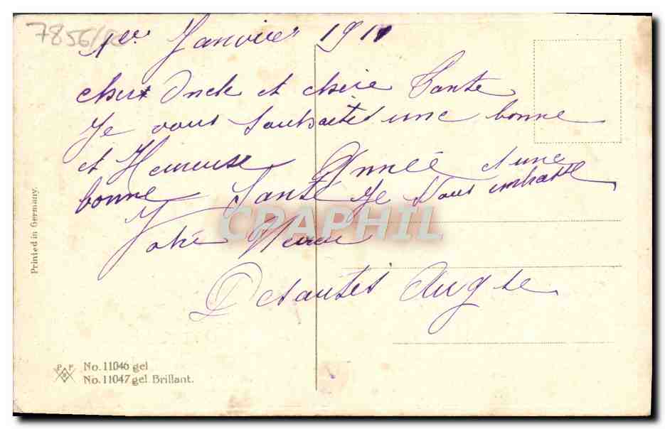 CPA Fantaisie Bonne annee — Rückseite