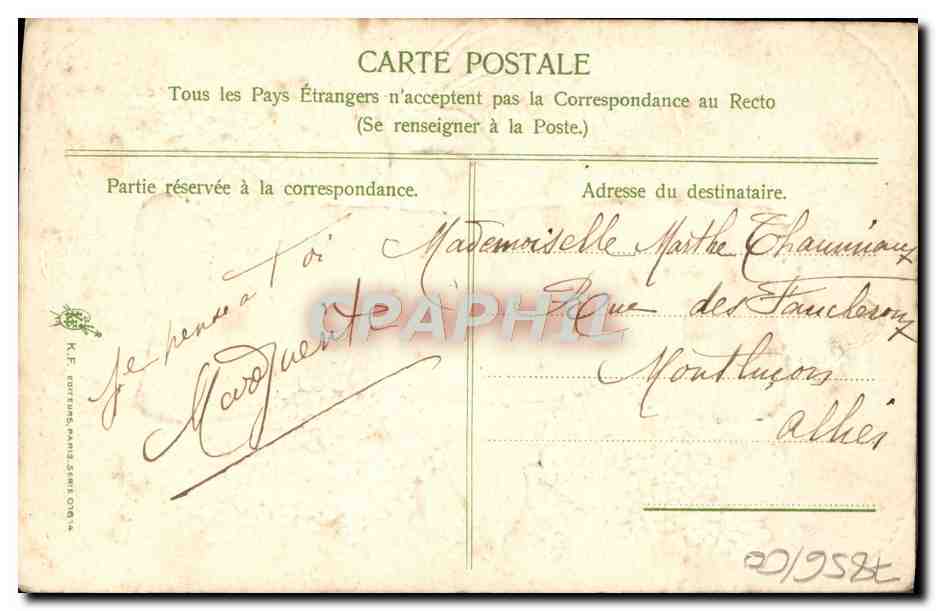 CPA Fantaisie Fleurs — Verso