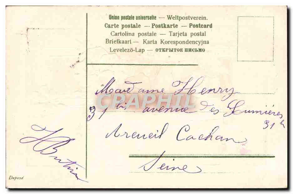 CPA Fantaisie Fleurs — Rückseite