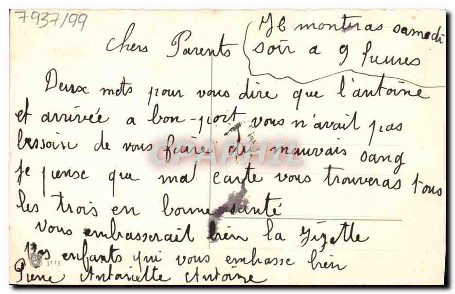 CPA Fantaisie Bonne annee  — Verso