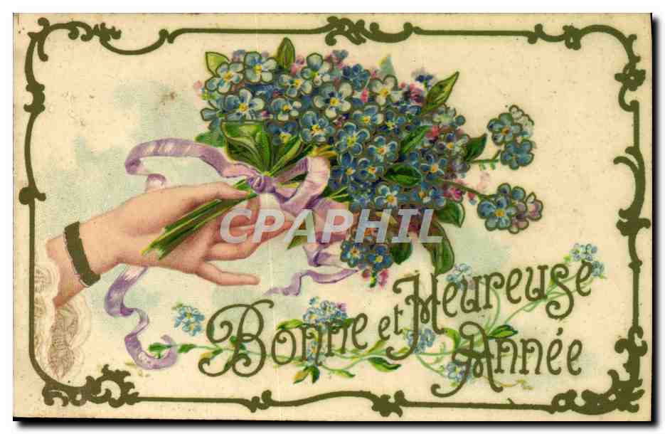 CPA Fantaisie Main Fleurs 