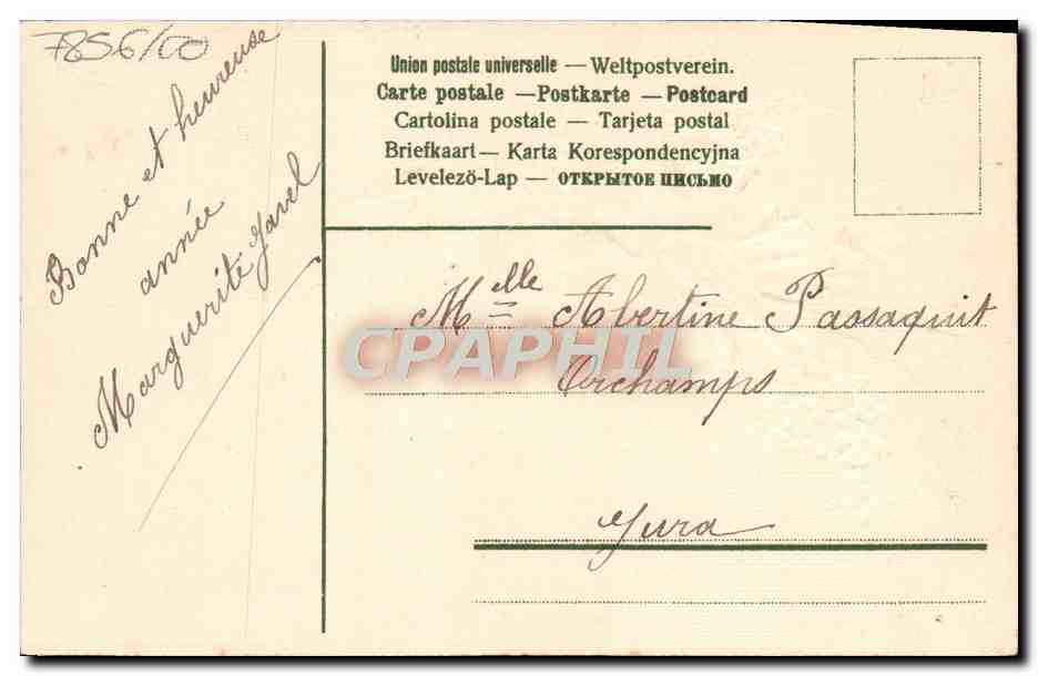 CPA Fantaisie Voeux Fleurs  — Back