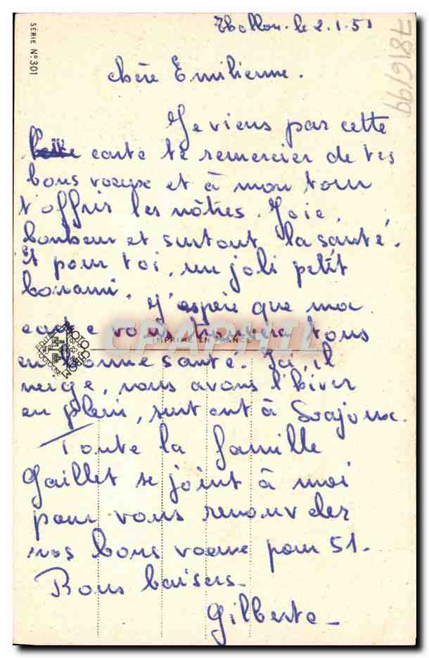 CPA Fantaisie Bonne annee — Verso