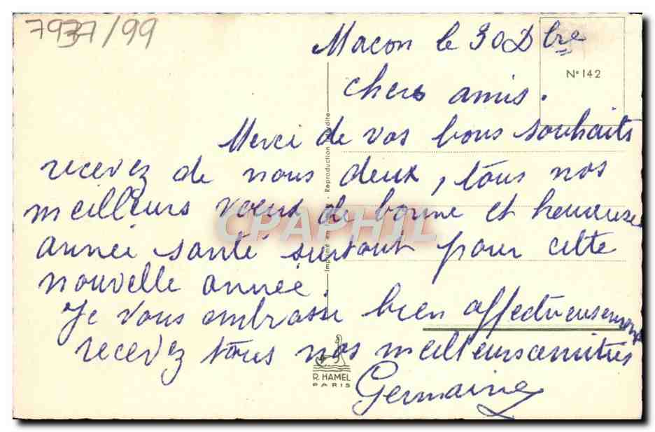 CPA Fantaisie Bonne annee  — Rückseite