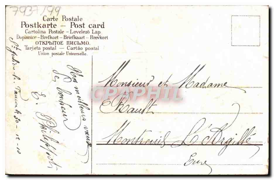 CPA Fantaisie Enfant Boite aux lettres  — Rückseite