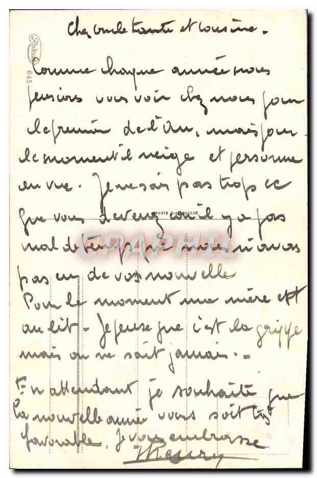 CPM Fantaisie Bonne annee Sapin  — Rückseite