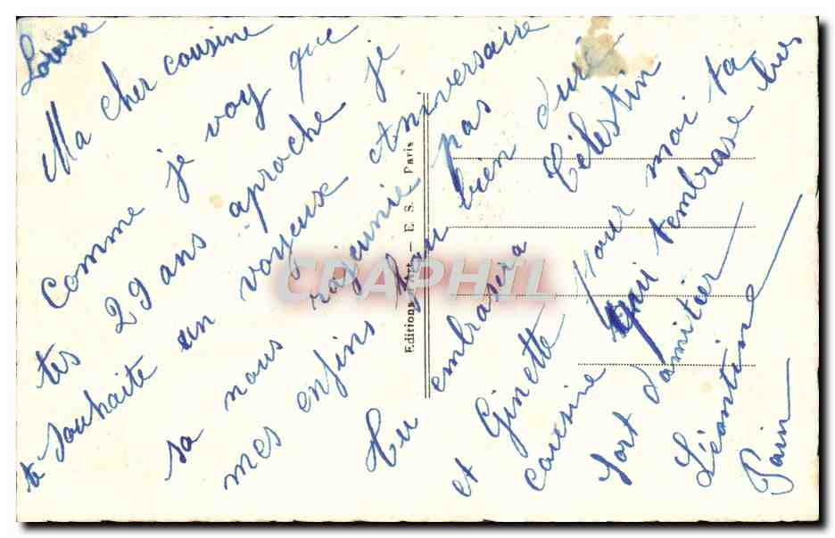CPA Fantaisie Bonne annee — Verso