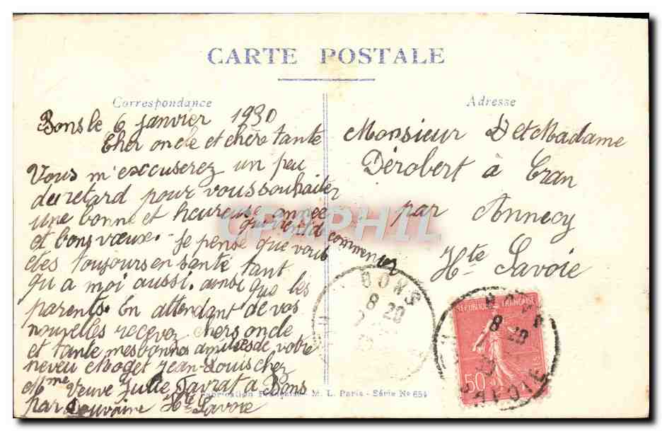 CPA Fantaisie Bonne annee — Verso