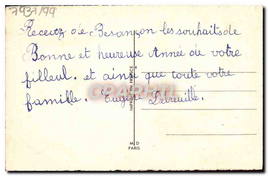 CPA Fantaisie Bonne annee — Verso