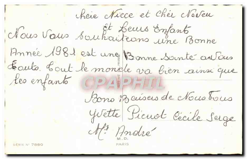 CPM Fantaisie Bonne annee — Verso