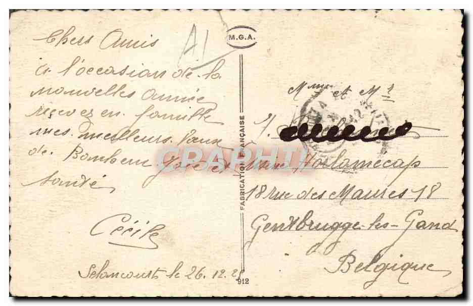 CPA Fantaisie Bonne annee — Rückseite