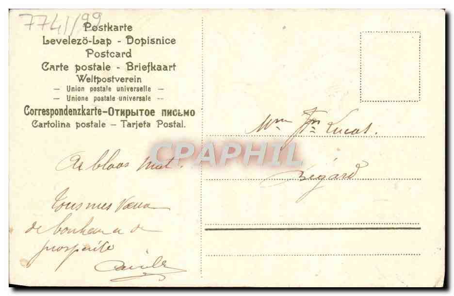 CPA Fantaisie Bonne annee Trefles — Rückseite