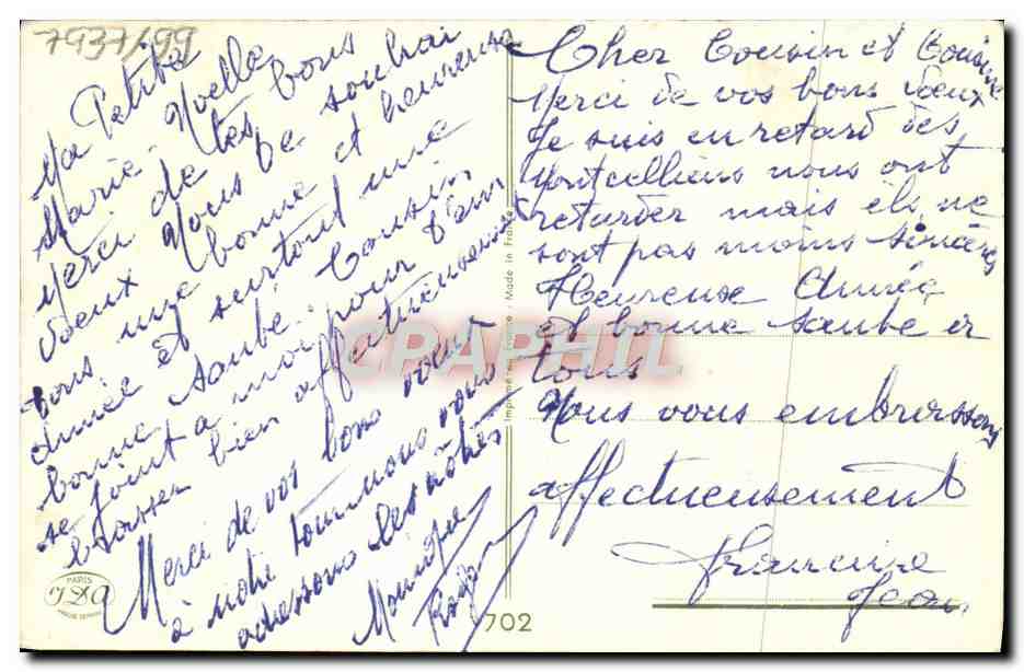 CPA Fantaisie Bonne annee — Verso