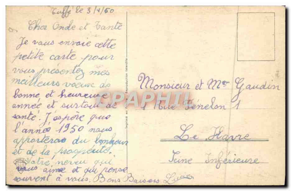 CPA Fantaisie Bonne annee — Verso