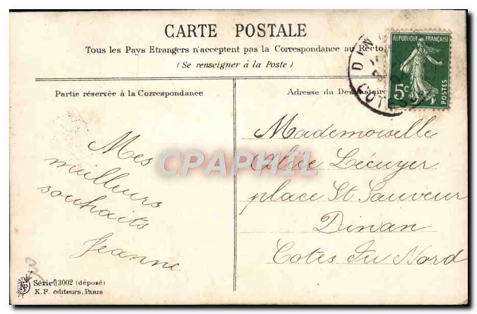 CPA Fantaisie Bonne annee — Verso