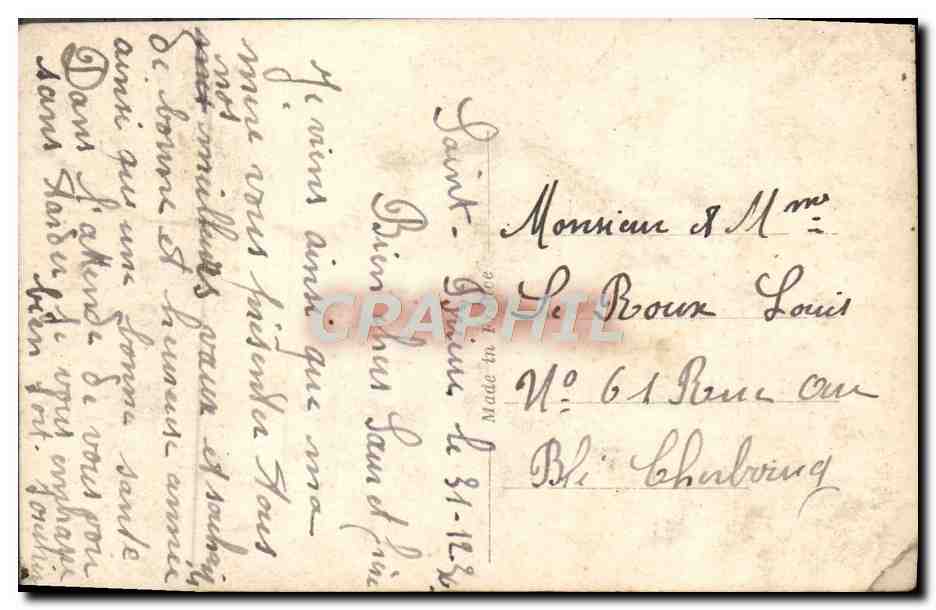 CPA Fantaisie Bonne annee — Rückseite