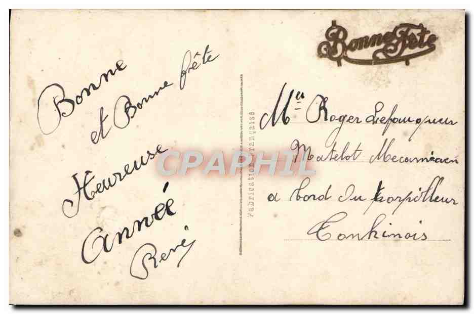 CPA Fantaisie Bonne annee — Rückseite