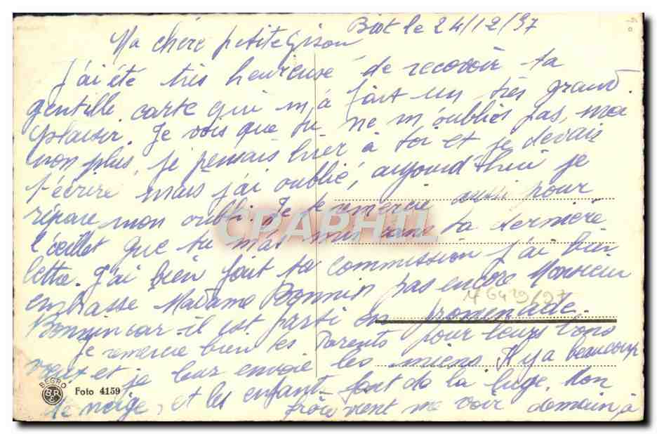 CPA Fantaisie Enfants Luge — Rückseite