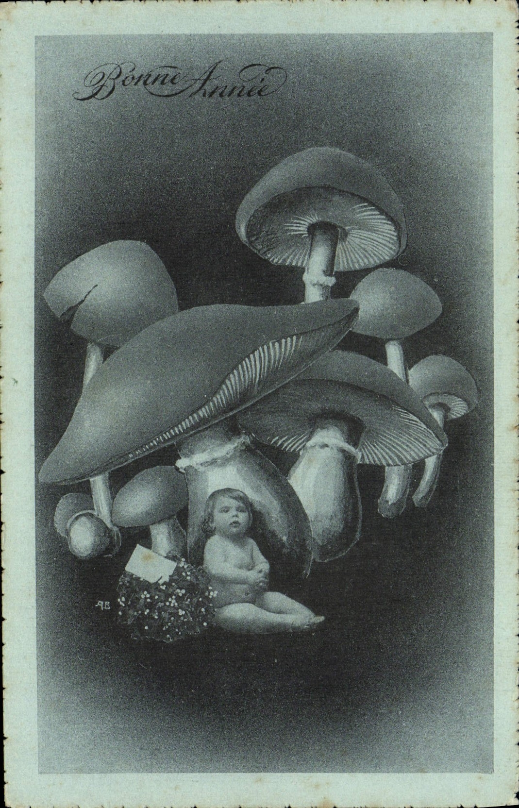 CPA Fantaisie Enfant Champignons