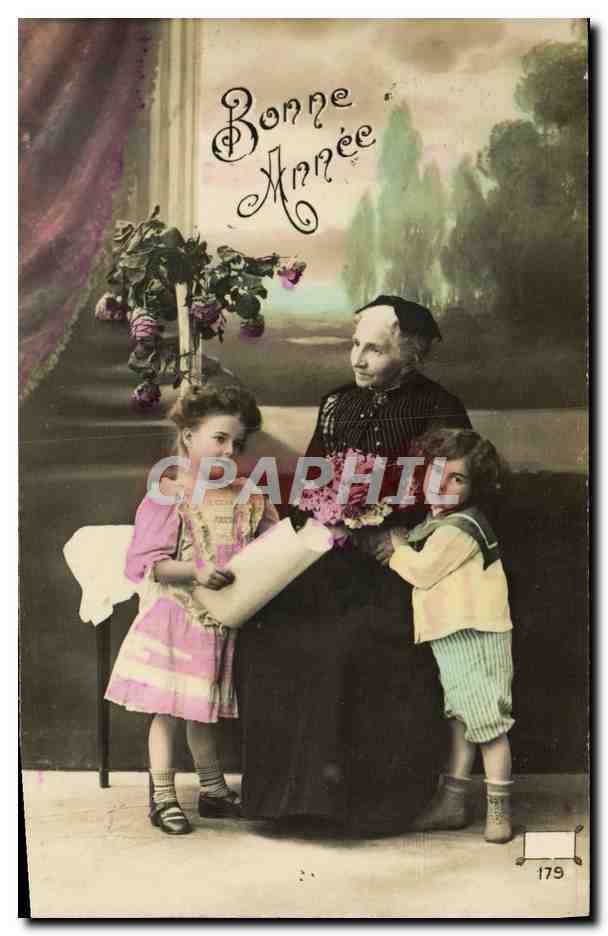 CPA Fantaisie Enfants Grand Mere