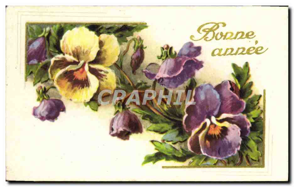 CPA Fantaisie Bonne annee Fleurs