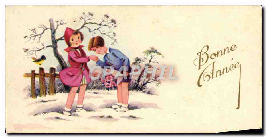 CPA Fantaisie Bonne annee Enfants