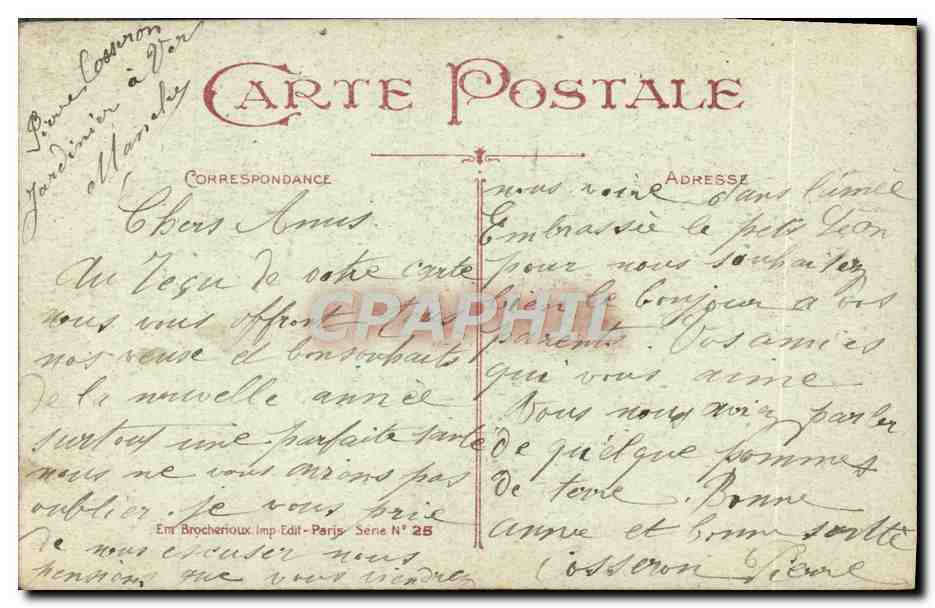 CPA Fantaisie Voeux — Rückseite