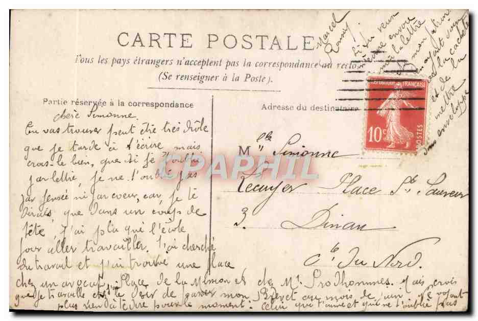 CPA Fantaisie Femme — Rückseite