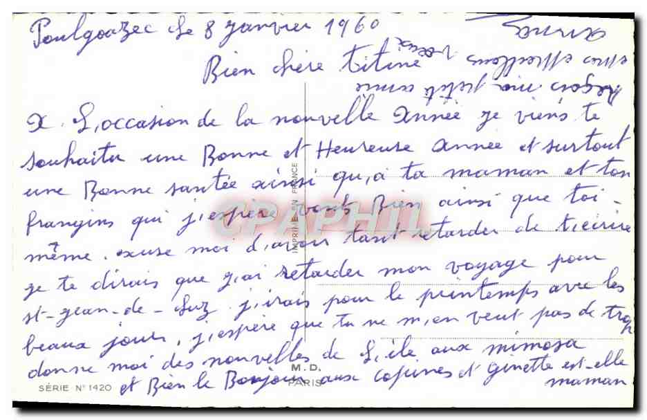 CPA Fantaisie Bonne annee — Rückseite
