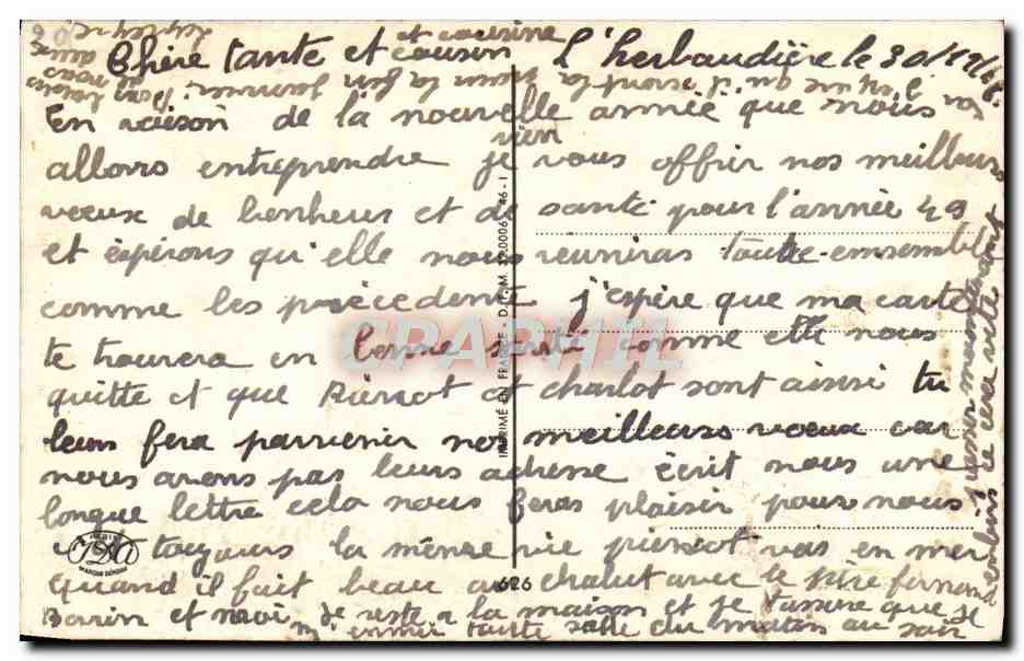 CPA Fantaisie Bonne annee — Verso