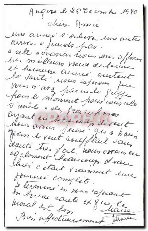 CPM Fantaisie Bonne annee — Rückseite