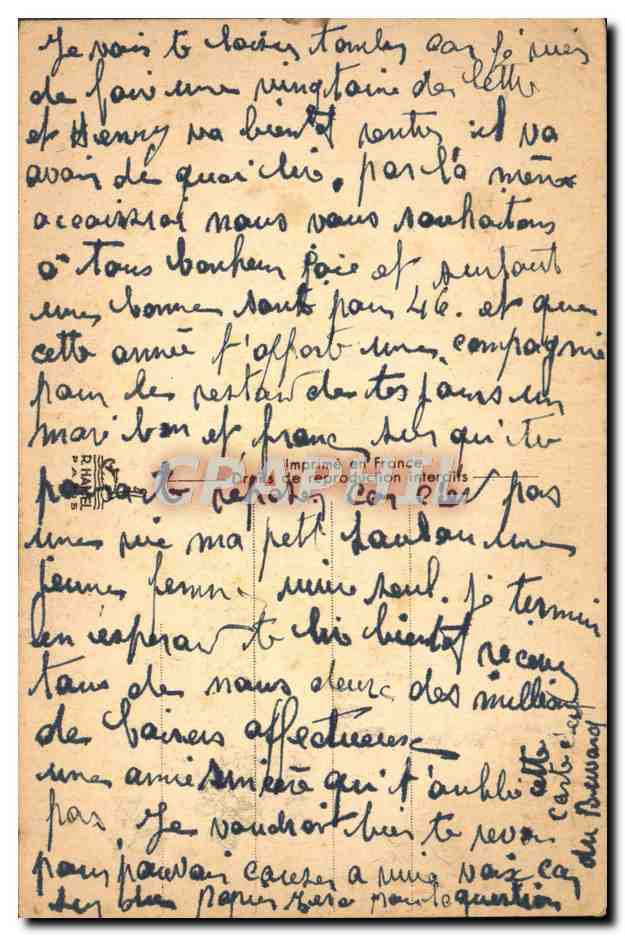 CPA Fantaisie Bonne annee — Rückseite