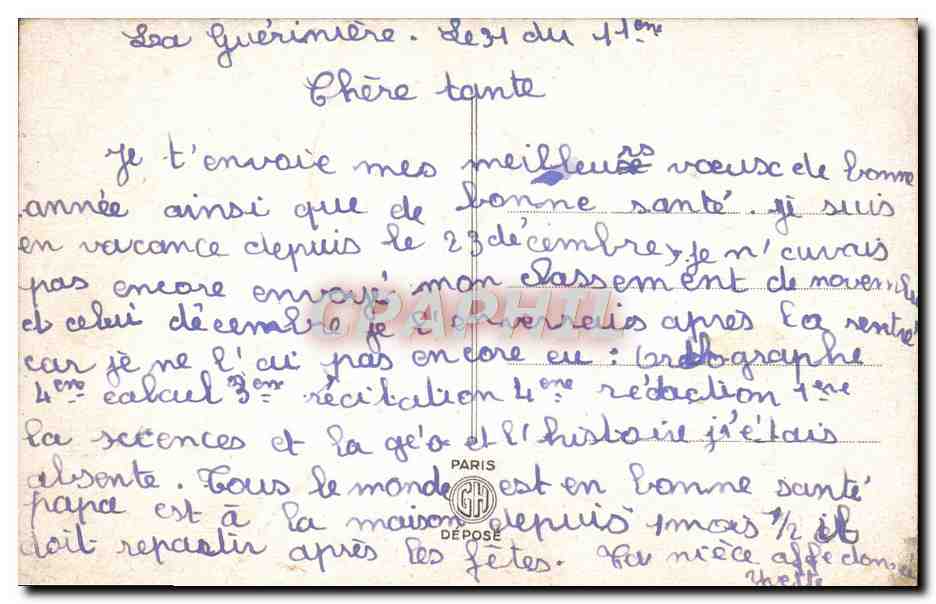 CPA Fantaisie Bonne annee — Rückseite