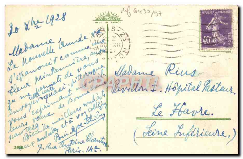 CPA Fantaisie Bonne annee — Rückseite