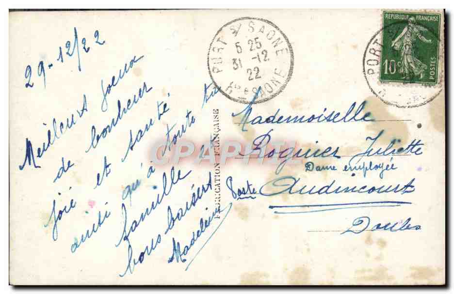 CPA Fantaisie Femme — Rückseite