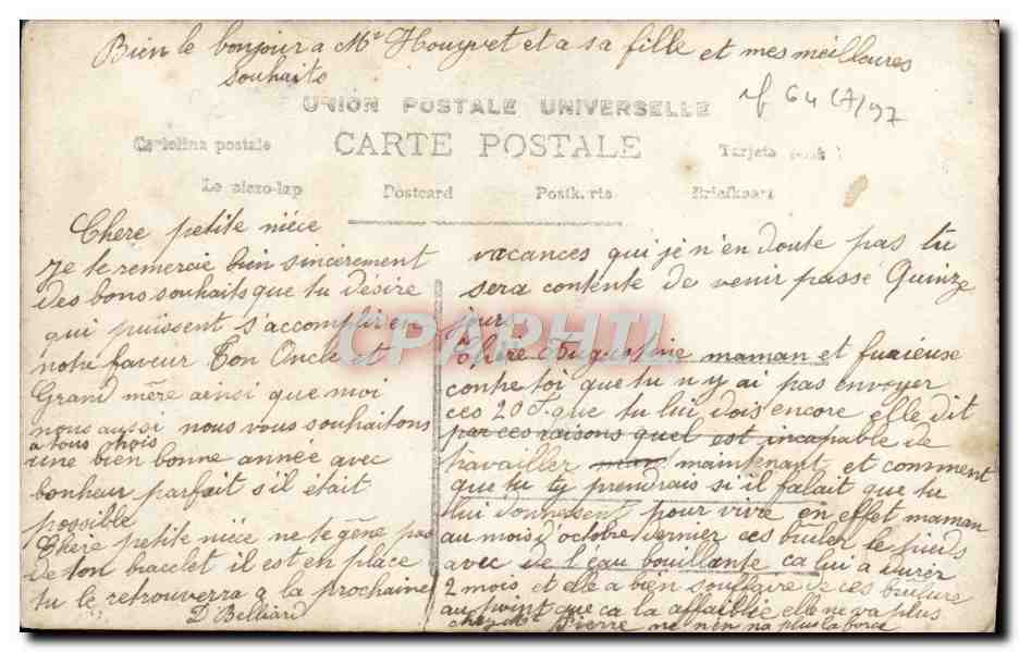 CPA Fantaisie Femme  — Rückseite