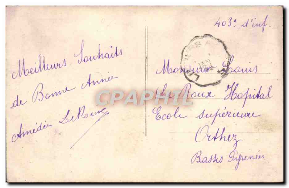 CPA Fantaisie Homme  — Verso