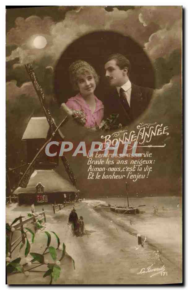 CPA Fantaisie Femme Moulin a vent