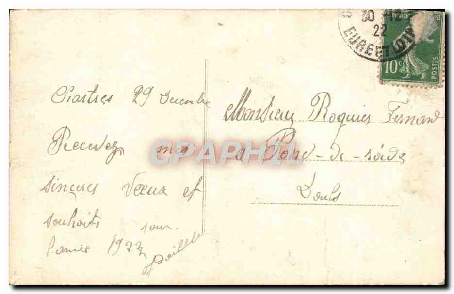 CPA Fantaisie Femme Moulin a vent — Verso