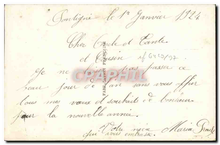 CPA Fantaisie Femme  — Rückseite