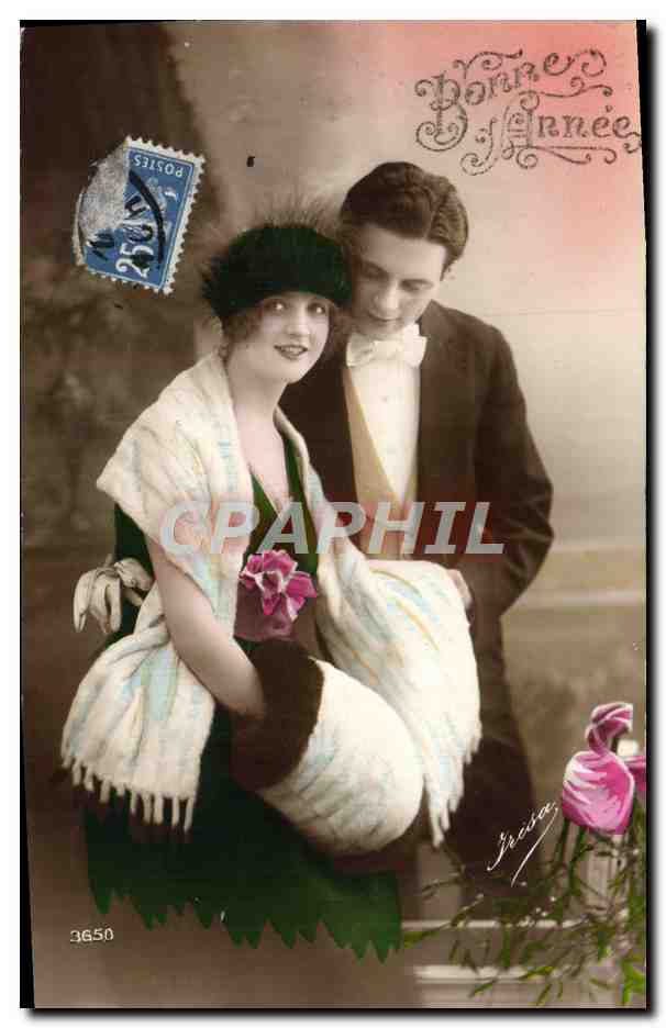 Couple élégant — Bonne Année — Éditeur Jecsa, n° 3650