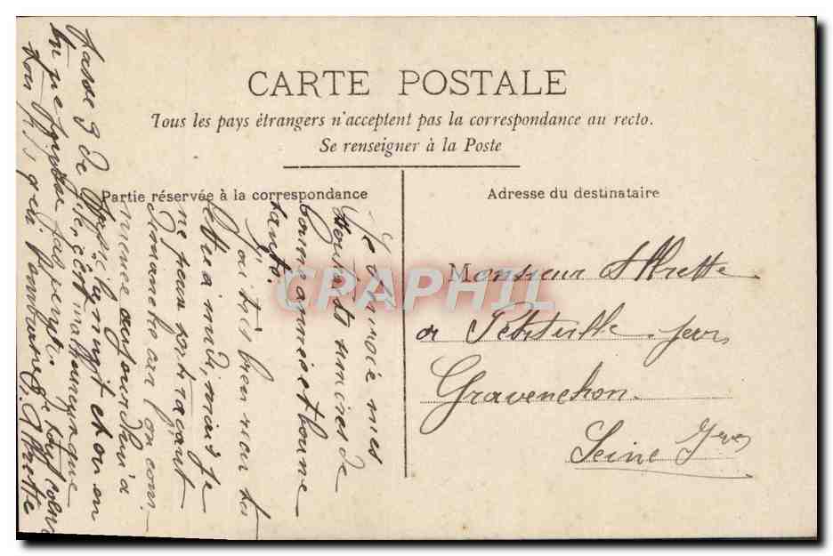 Homme à la moustache — avec bouquet et livre de vœux — CIRCE n°4250 — Verso