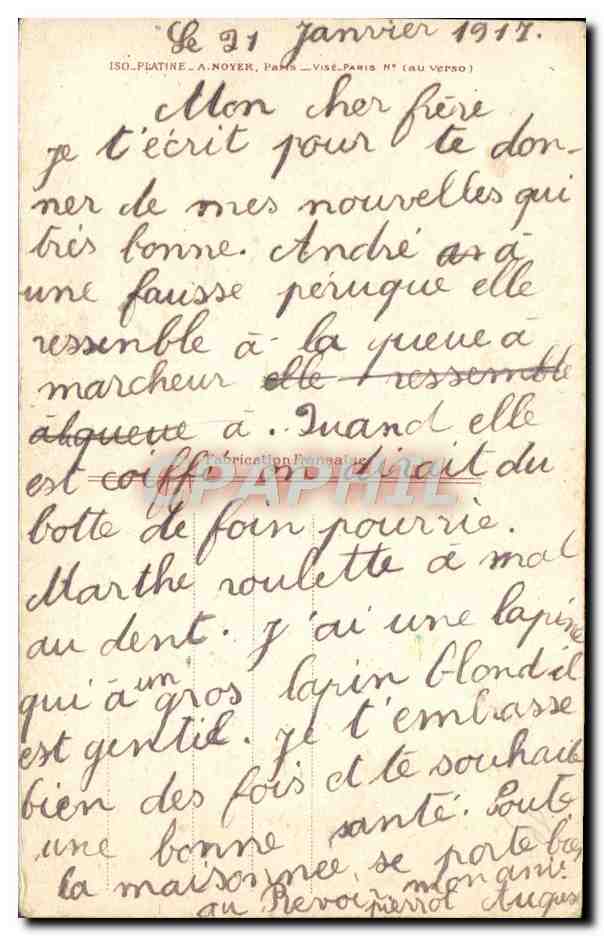 CPA Fantaisie Femme  — Verso