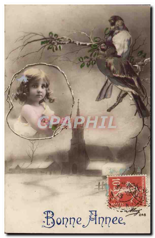 CPA Fantaisie Enfant Oiseaux