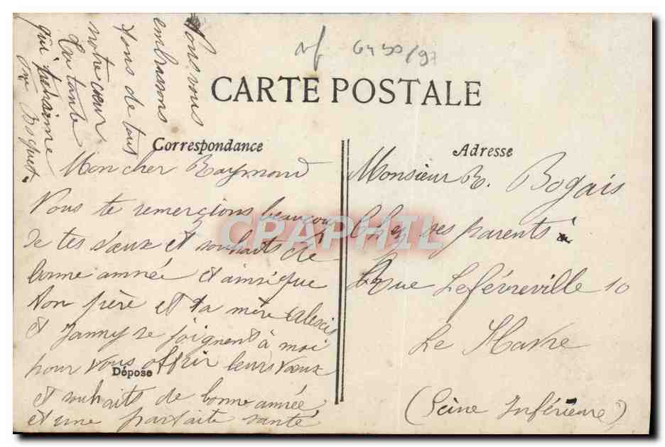 Jeune femme en robe rose — scène intérieure avec paysage hivernal — éditeur G.P. n°104 — Reverso