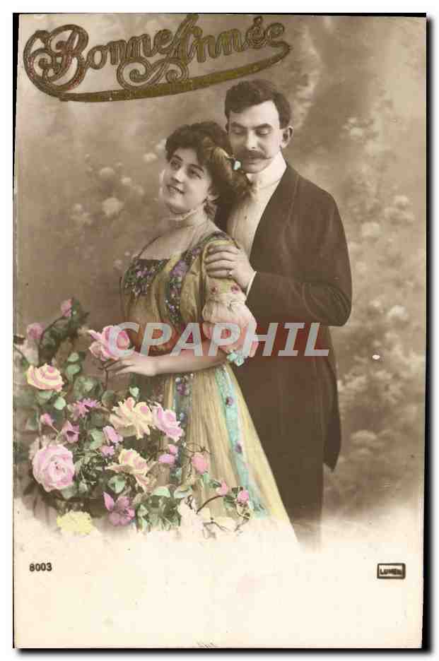 Couple en tenue de soirée — Bonne Année — Lumière, n° 8003