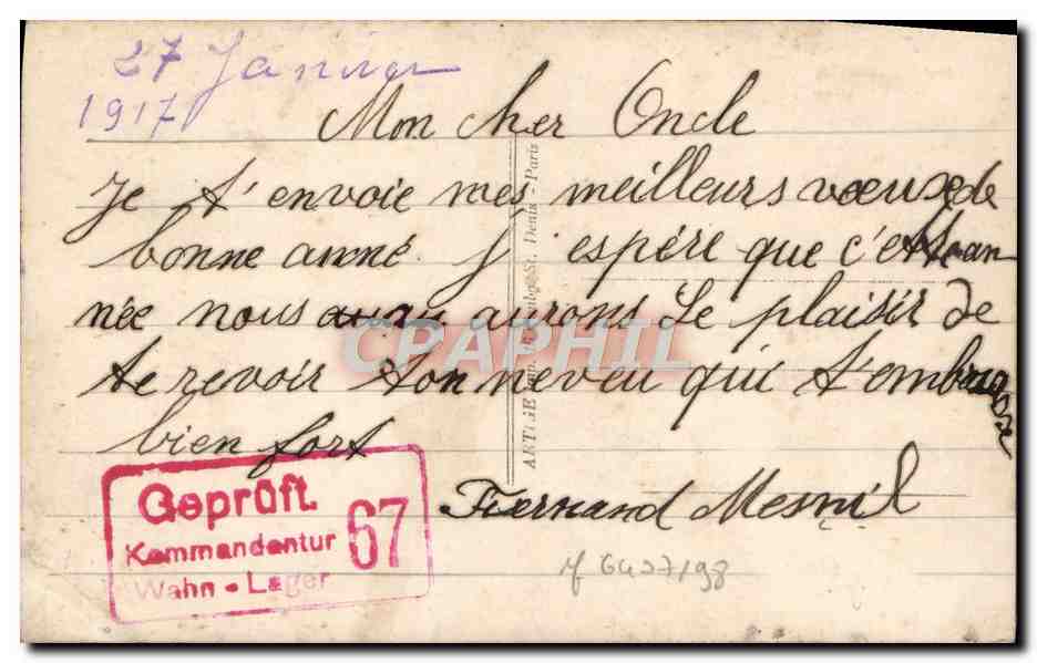 CPA Fantaisie Bonne annee — Rückseite